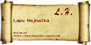 Lapu Hajnalka névjegykártya